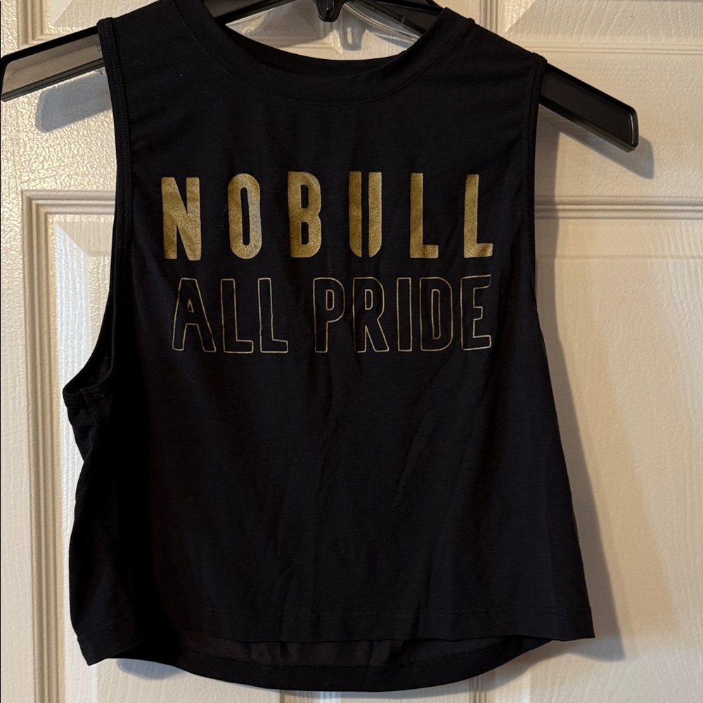 NOBULL Black Crop Top with Gold Lettering
